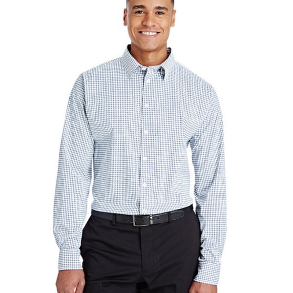 CrownLux Performance® Men's Micro Windowpane Woven Shirt Thumbnail
