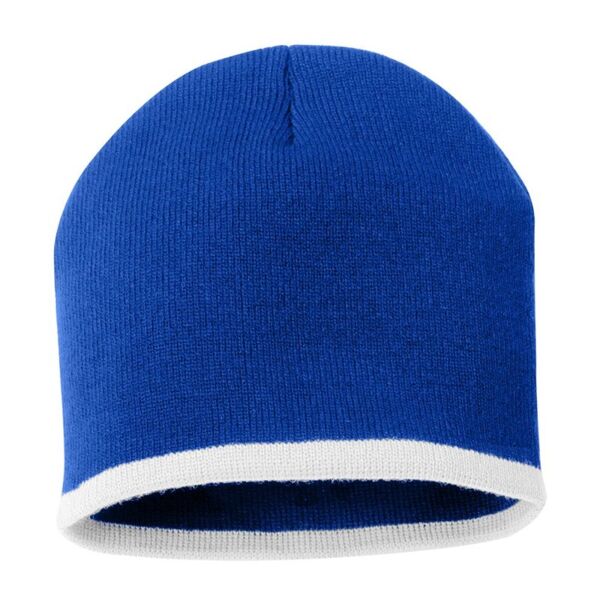 8" Bottom-Striped Beanie Thumbnail